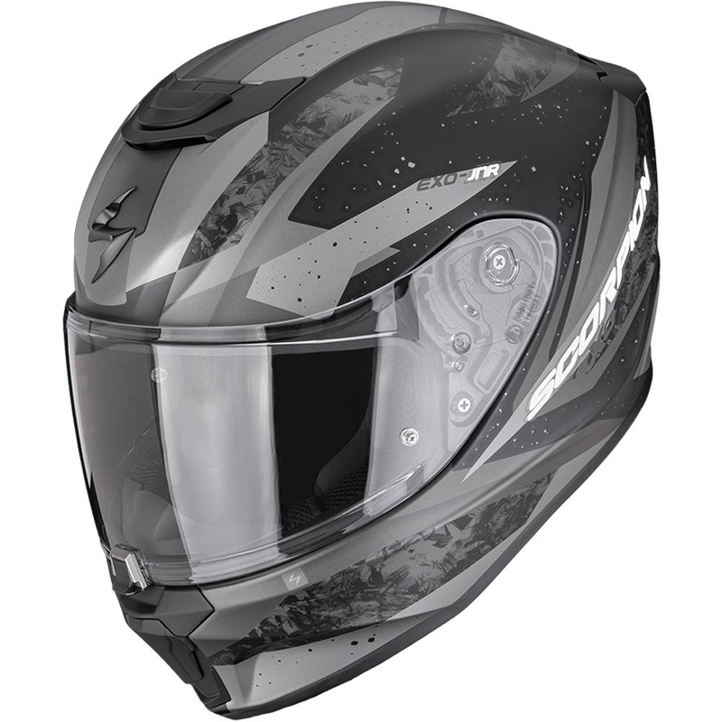 Cască de motocicletă Scorpion EXO-JNR Air Tako pentru copii, negru mat-argintiu