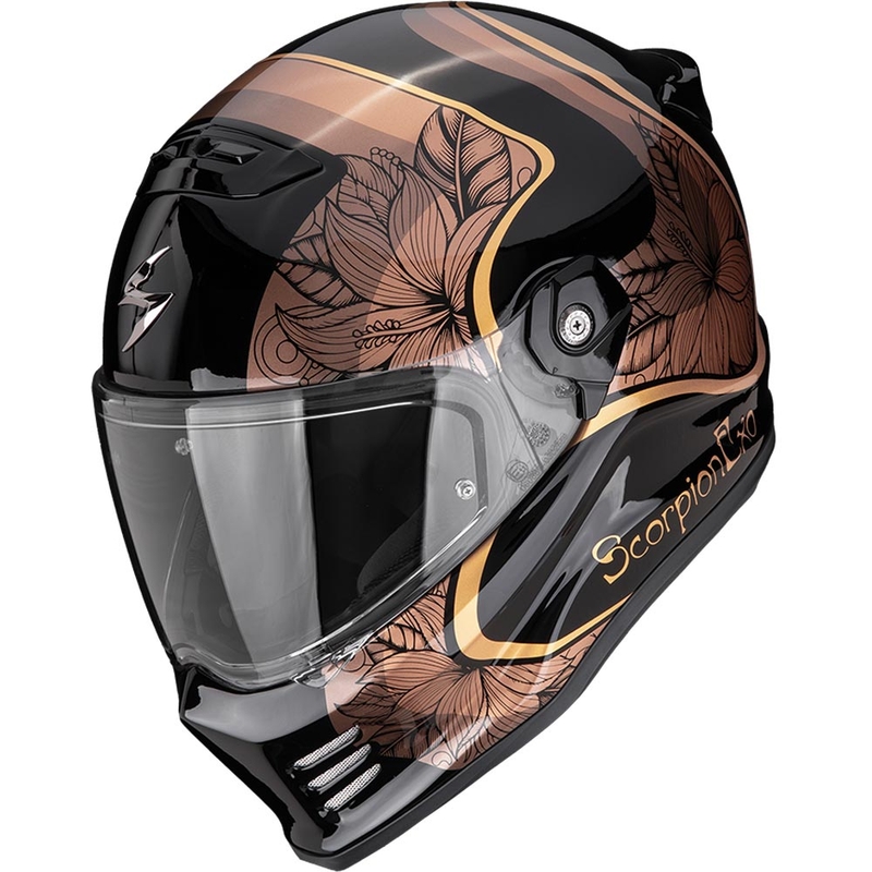 Cască integrală pentru motocicletă Scorpion Covert FX Ameria negru-auriu