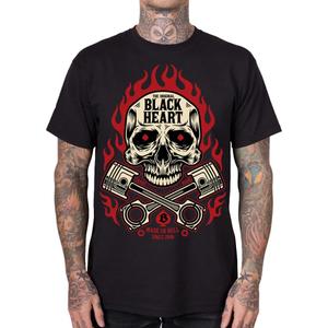 Tricou Black Heart Flame Skull negru