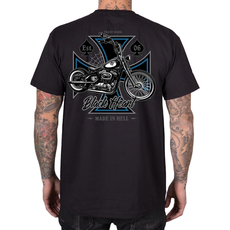Tricou Black Heart Chopper Cross negru