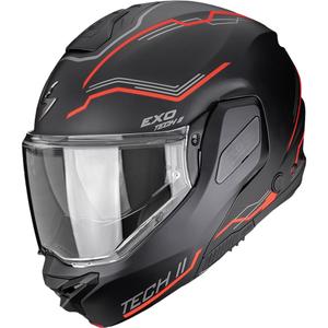 Cască de motocicletă Scorpion EXO-TECH II Dash, flip-up, negru mat-argintiu-roșu