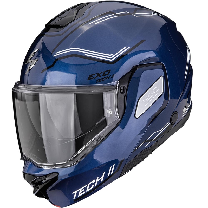Cască de motocicletă Scorpion EXO-TECH II Dash, pliabilă, albastru-negru-alb