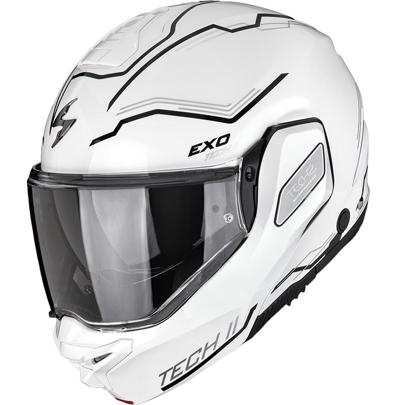 Cască de motocicletă Scorpion EXO-TECH II Dash, pliabilă, alb-argintiu-negru