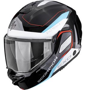 Cască de motocicletă Scorpion EXO-TECH II Passager, flip-up, negru-alb-albastru