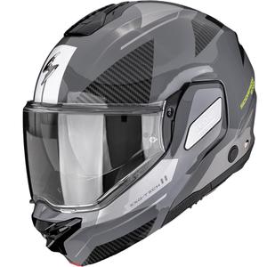 Cască de motocicletă Scorpion EXO-TECH II Void, flip-up, argintiu-fluo, galben
