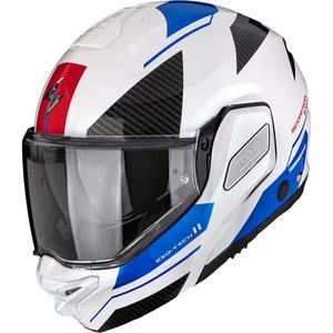 Cască de motocicletă Scorpion EXO-TECH II Void, flip-up, alb-albastru-argintiu