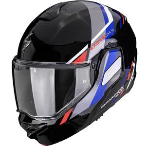 Cască de motocicletă Scorpion EXO-TECH II Markus, flip-up, negru-albastru-roșu