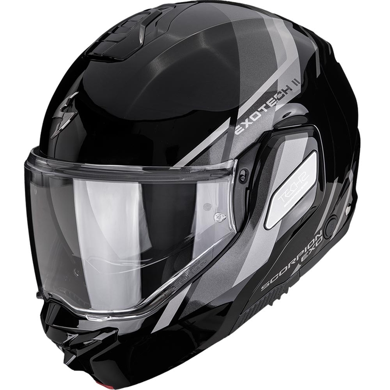 Cască de motocicletă Scorpion EXO-TECH II Markus flip-up negru-argintiu