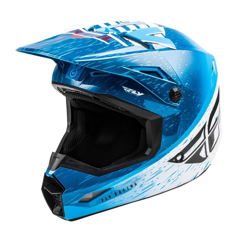 Casca de motocross FLY Racing Kinetic K120 albastru-alb-roșu lichidare
