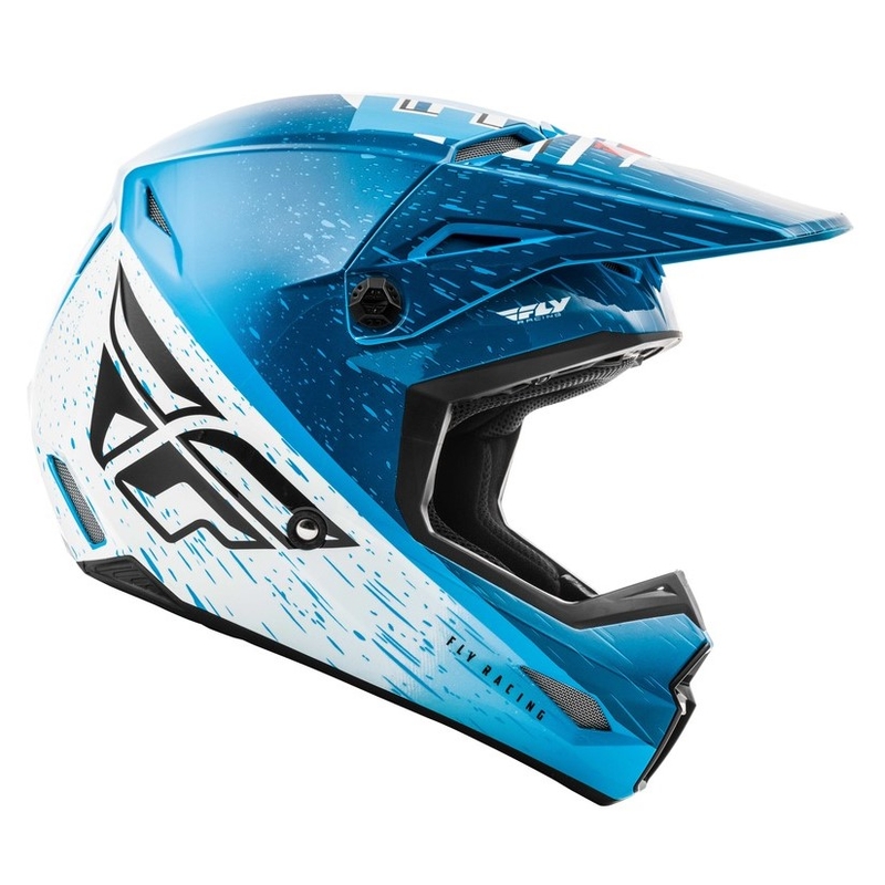 Casca de motocross FLY Racing Kinetic K120 albastru-alb-roșu lichidare