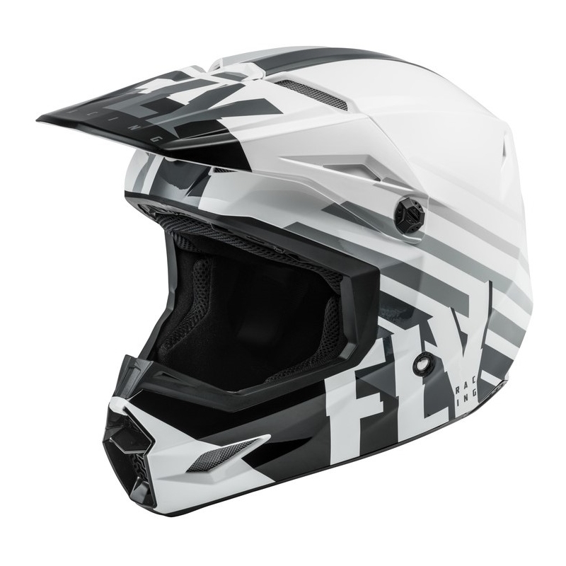 Cască de motocros FLY Racing Kinetic K120 alb-negru-gri