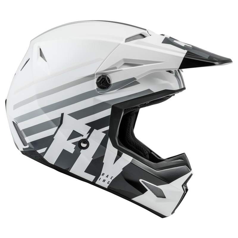 Cască de motocros FLY Racing Kinetic K120 alb-negru-gri
