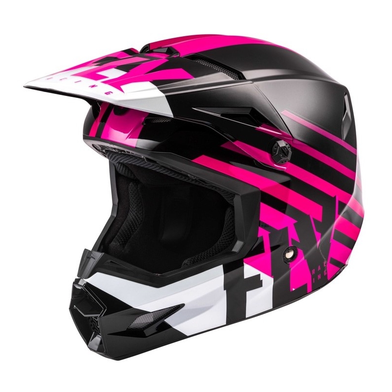 Cască de motocros FLY Racing Kinetic Thrive roz-negru-alb