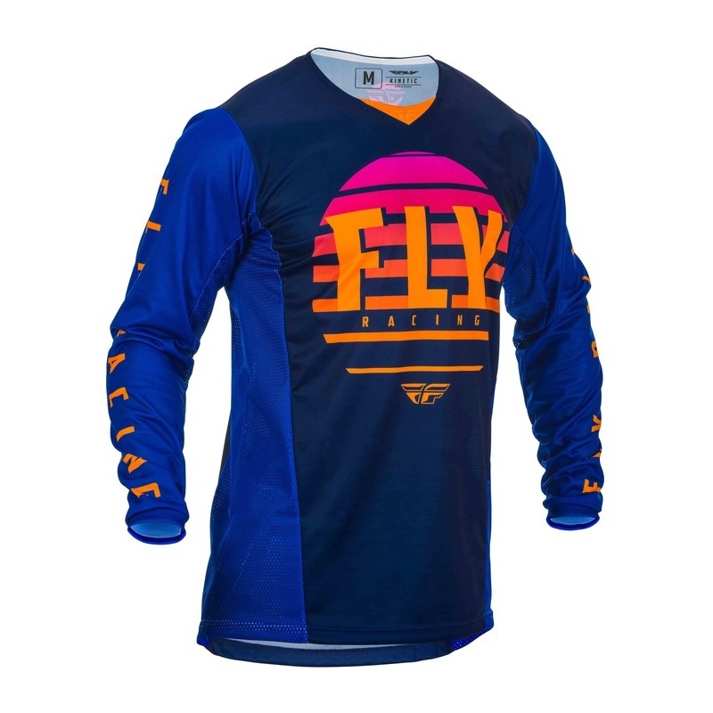 Tricou de motocros FLY Racing Kinetic K220 2020 negru-albastru-portocaliu