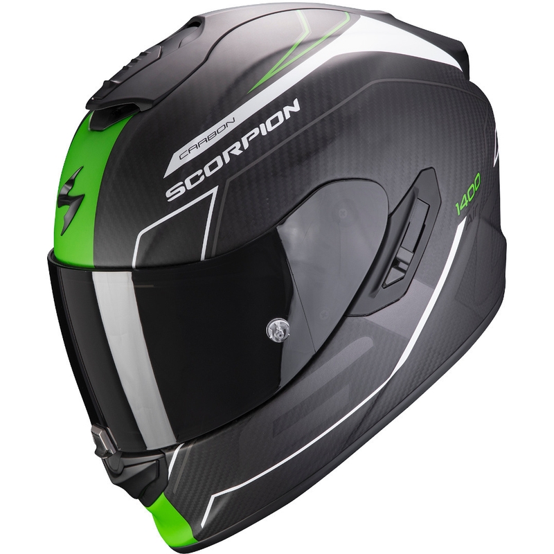 Cască integrală Scorpion EXO-1400 Carbon Air Beaux negru-alb-verde lichidare