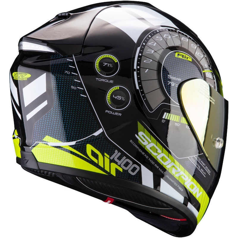 Cască integrală Scorpion EXO-1400 Air Torque negru-galben-fluo