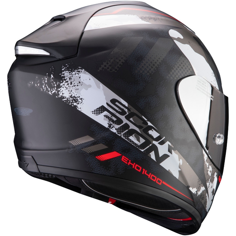 Cască integrală Scorpion EXO-1400 Air Sylex negru-argintiu-roșu