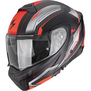 Cască de motocicletă Scorpion EXO-930 EVO Space, flip-up, negru mat-argintiu-roșu