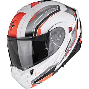 Cască de motocicletă Scorpion EXO-930 EVO Space, flip-up, alb-argintiu-roșu