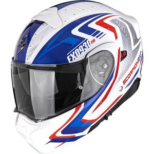 Cască de motocicletă Scorpion EXO-930 EVO Alpha, flip-up, alb-roșu-albastru