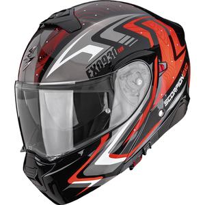 Cască de motocicletă Scorpion EXO-930 EVO Alpha, flip-up, negru-argintiu-roșu