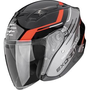 Cască de motocicletă Scorpion EXO-Z1 Prymus open face negru-argintiu-roșu
