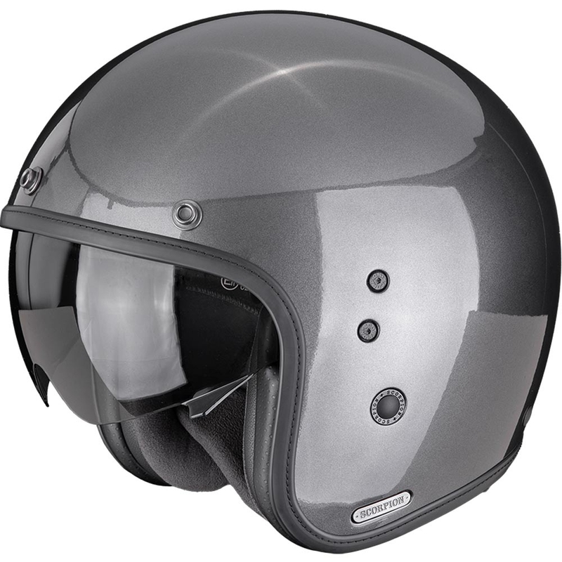 Cască de motocicletă Scorpion Belfast II Solid Open, gri metalic
