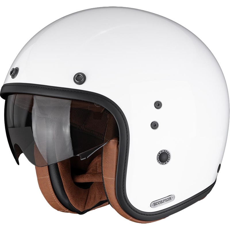 Cască de motocicletă Scorpion Belfast II Luxe Open Face, albă