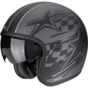 Cască Motocicletă Scorpion Belfast II Flagstone Open Face, Argintiu Mat-Negru