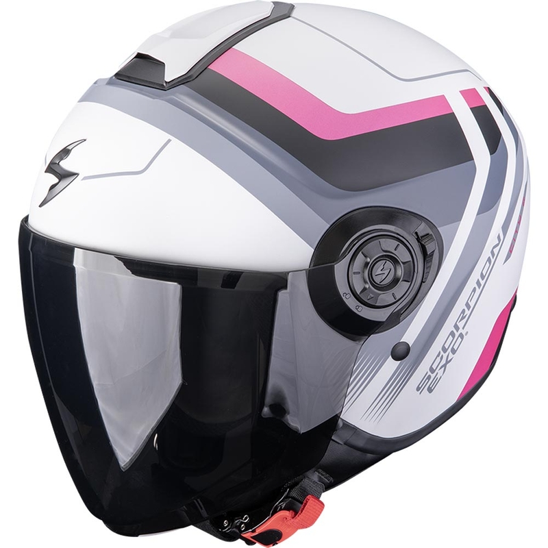 Cască de motocicletă Scorpion EXO-CITY II Sport, model open face, gri-roz mat