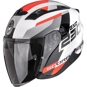 Cască de motocicletă Scorpion EXO-230 Comics open face alb-roșu