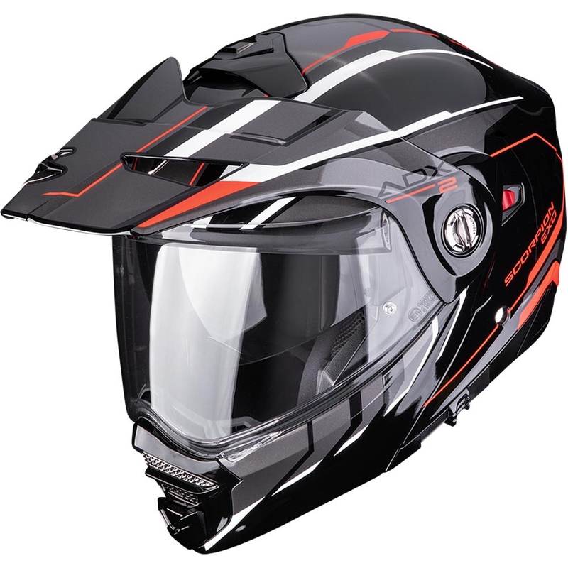 Cască de motocicletă enduro Scorpion ADX-2 Walt negru-argintiu-roșu