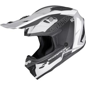 Cască motocross Scorpion SMX-10 Speed gri mat-negru-alb
