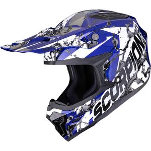 Cască motocross Scorpion SMX-10 Gasoline albastru-alb-negru