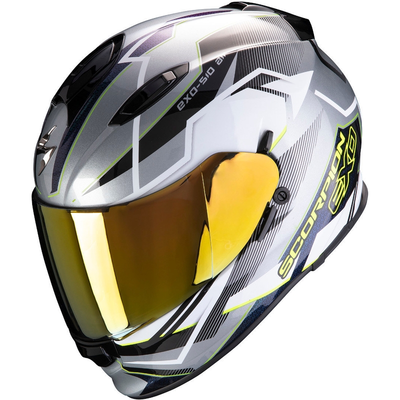 Cască integrală Scorpion EXO-510 Air Balt argintiu-alb-alb-fluo galben lichidare