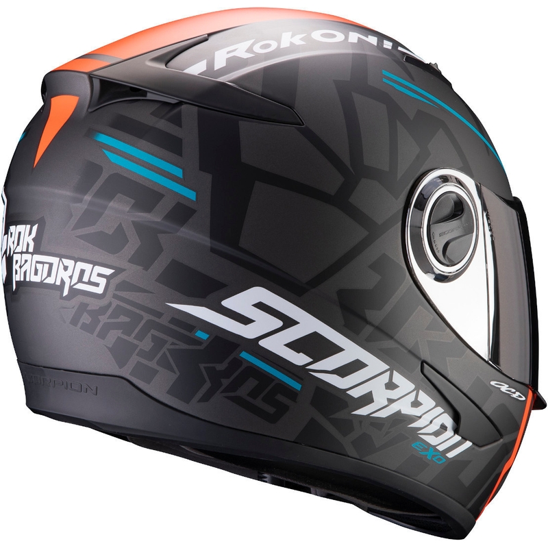 Cască integrală Scorpion EXO-490 Rok Replica II Bagoros negru-portocaliu lichidare