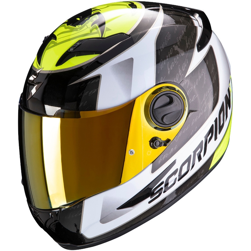 Cască integrală Scorpion EXO-490 Tour negru-alb-alb-fluo galben lichidare