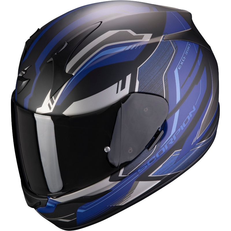 Cască integrală Scorpion EXO-390 Boost negru-argintiu-albastru lichidare