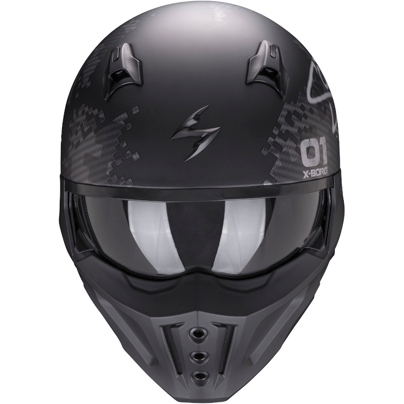 Cască Scorpion COVERT-X Xborg negru-argintiu