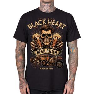 Tricou Black Heart Beer Rider negru
