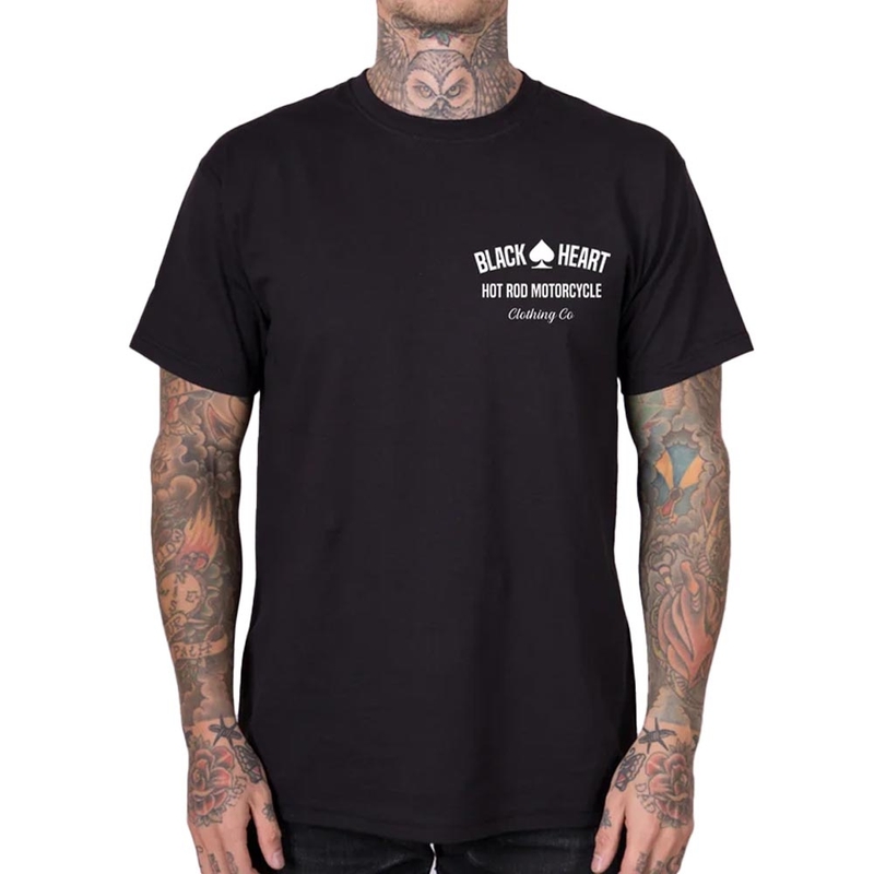 Tricou motocicletă Black Heart Hot Rod negru