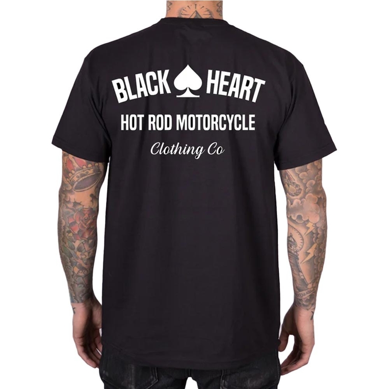 Tricou motocicletă Black Heart Hot Rod negru