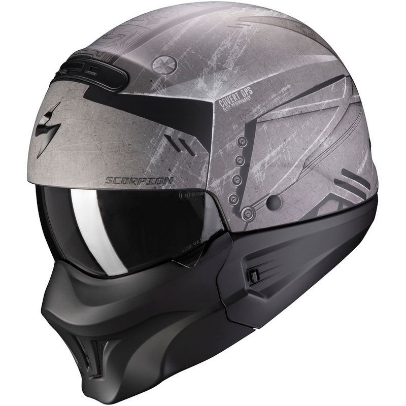 Cască Scorpion EXO-COMBAT EVO Incursion argintiu-negru Scorpion EXO-COMBAT EVO Incursion argintiu-negru