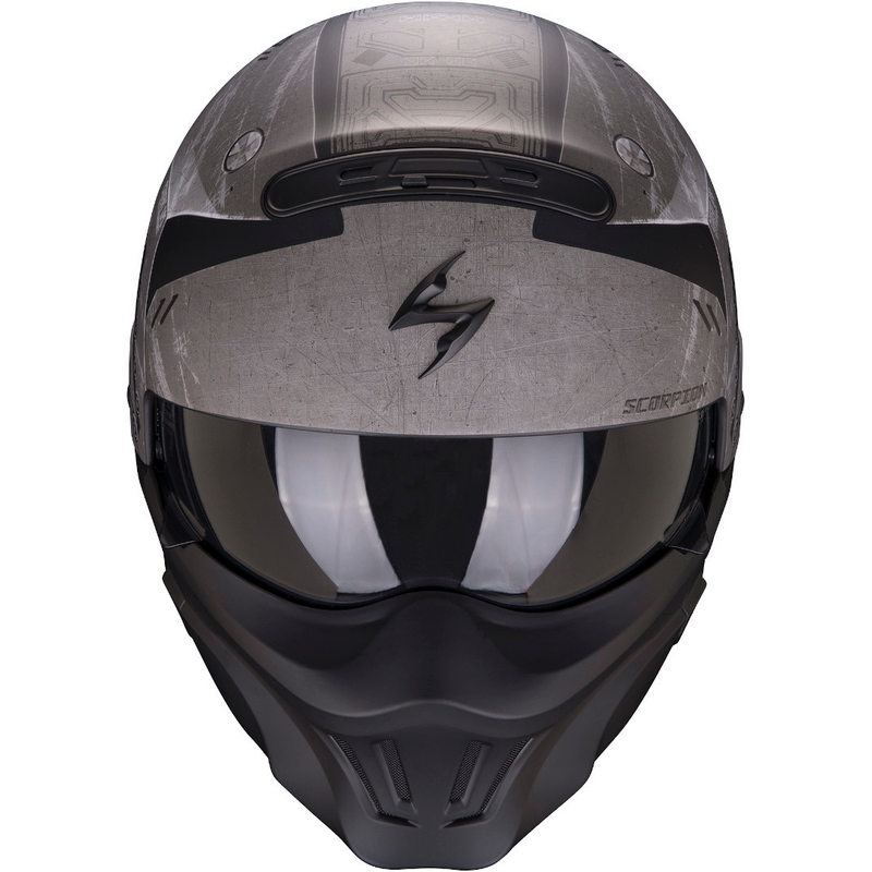 Cască Scorpion EXO-COMBAT EVO Incursion argintiu-negru Scorpion EXO-COMBAT EVO Incursion argintiu-negru