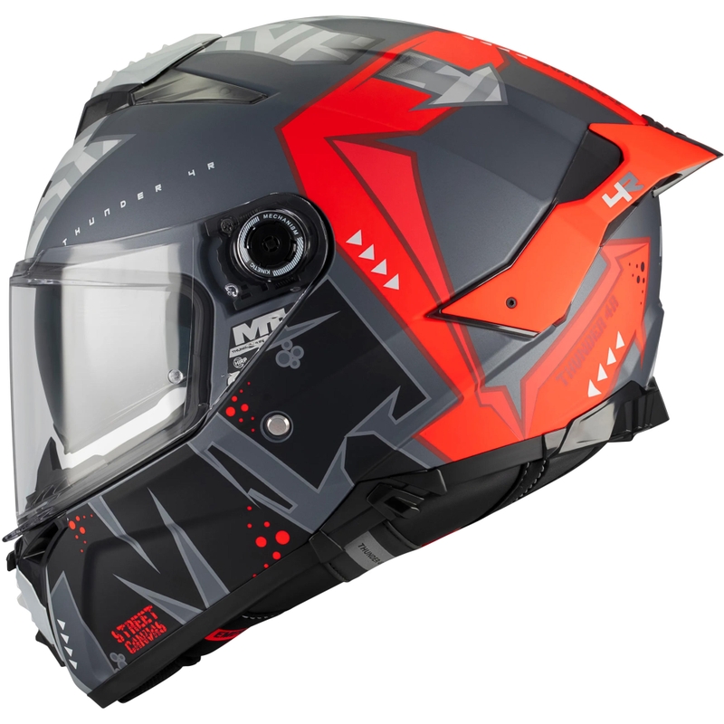Cască integrală pentru motocicletă MT Thunder 4 R SV Canvas C5 negru-gri-roșu