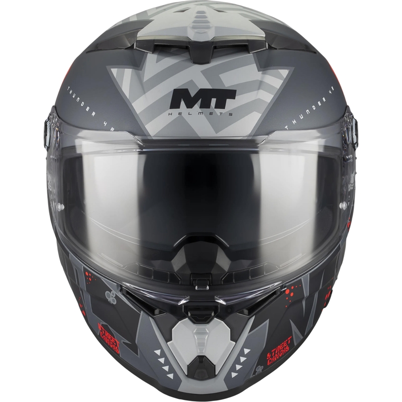 Cască integrală pentru motocicletă MT Thunder 4 R SV Canvas C5 negru-gri-roșu