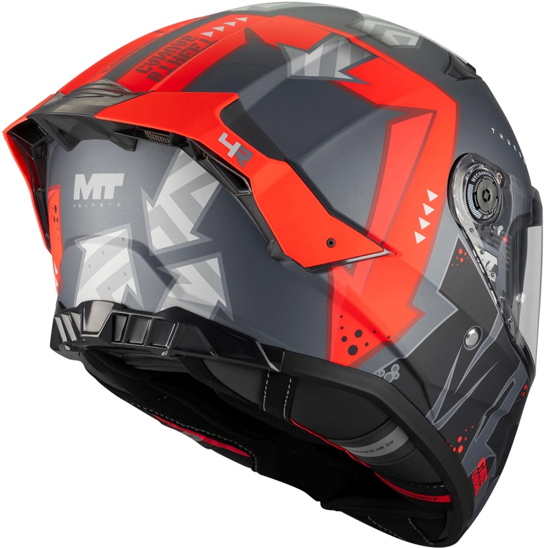 Cască integrală pentru motocicletă MT Thunder 4 R SV Canvas C5 negru-gri-roșu