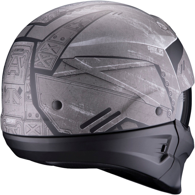 Cască Scorpion EXO-COMBAT EVO Incursion argintiu-negru Scorpion EXO-COMBAT EVO Incursion argintiu-negru
