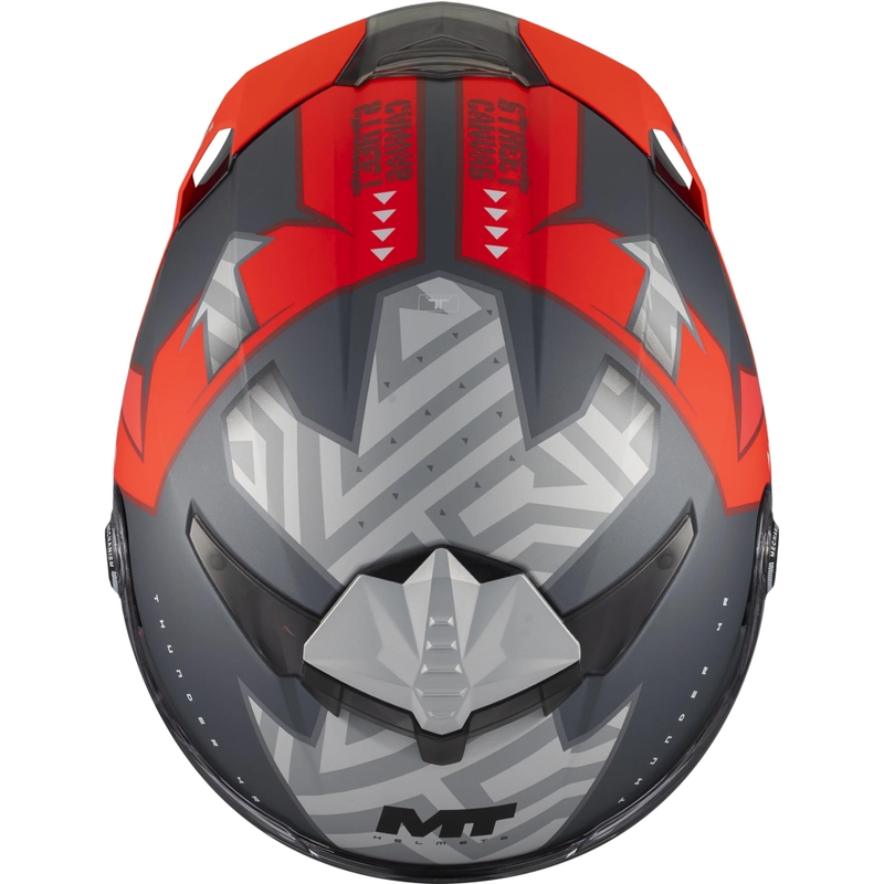 Cască integrală pentru motocicletă MT Thunder 4 R SV Canvas C5 negru-gri-roșu