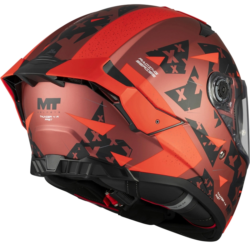 Cască integrală pentru motocicletă MT Thunder 4 R SV Fast C5 negru mat-gri-roșu